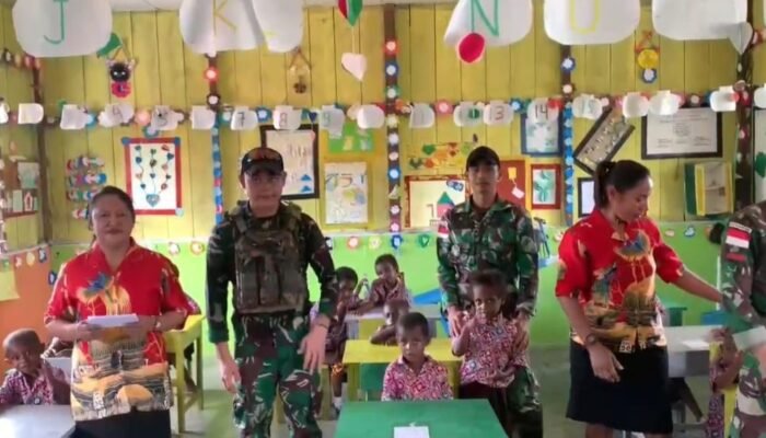 Keceriaan di Ujung Negeri, Satgas Yonif 642/Kps Laksanakan MBG