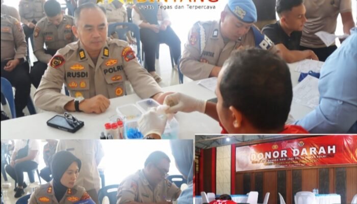 Dalam Menyambut Hari Jadi Humas Polri Ke 74, Polresta Deli Serdang Melaksanakan Donor Darah