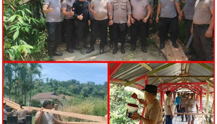 Dukung Akses Warga,Polresta Deli Serdang Laksanakan Renovasi Jembatan Presisi Merah Putih Kuala Sabah