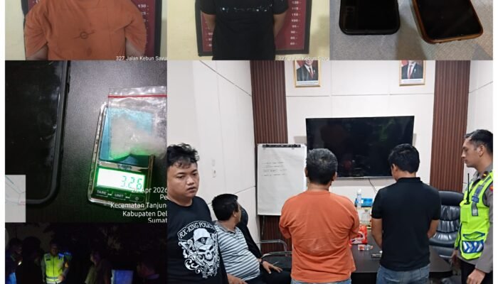 Patroli 3 C, Polsek Tanjung Morawa Polresta Deli Serdang Mengamankan 2 Pria Penyalahgunaan Narkotika Jenis Sabu