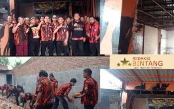 PAC Pemuda Pancasila Lubuk Pakam Bergotong Royong Dalam Merehab Kantor