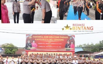 Kapolresta Deli Serdang Yang Baru Menjabat Kombes Pol Muhammad Melepas Kapolresta Deli Serdang Lama Kombes Pol Hendria Lesmana